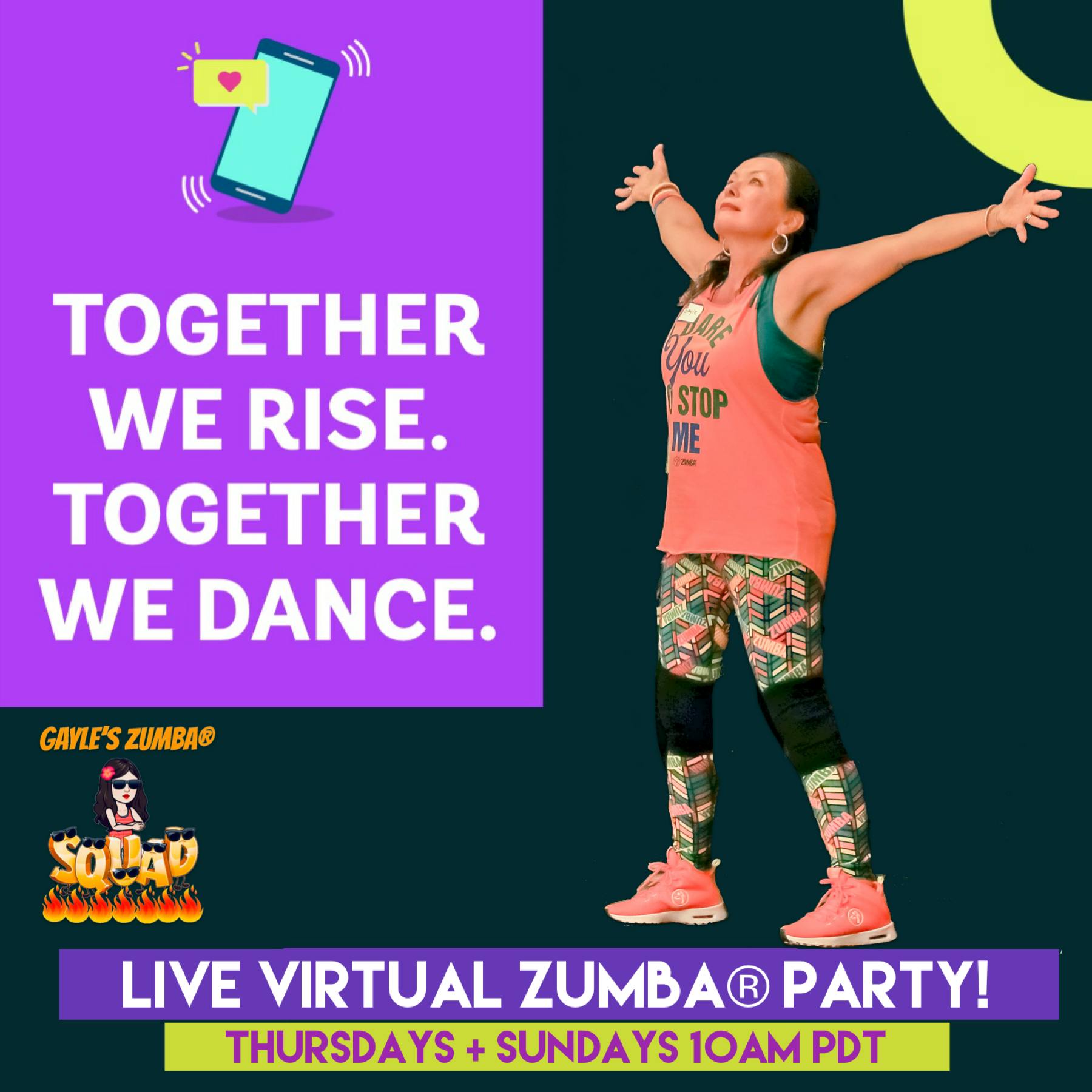 ZOOM Gayle's Zumba® Squad Virtual Online Zumba® Classes