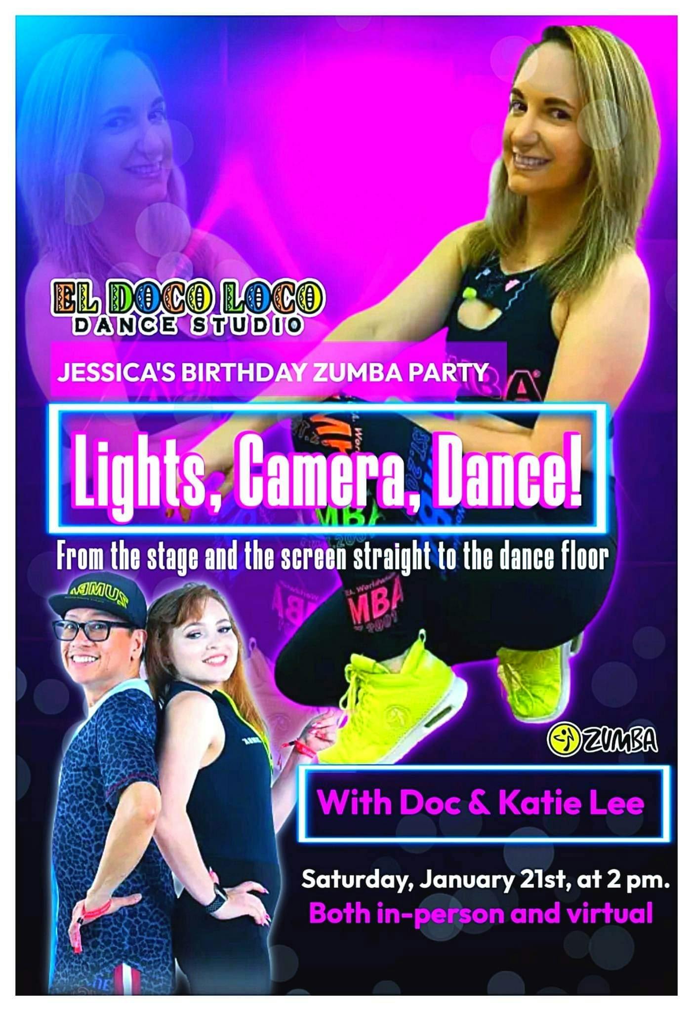 Lights! Camera! Dance! Virtual Online Zumba® Classes