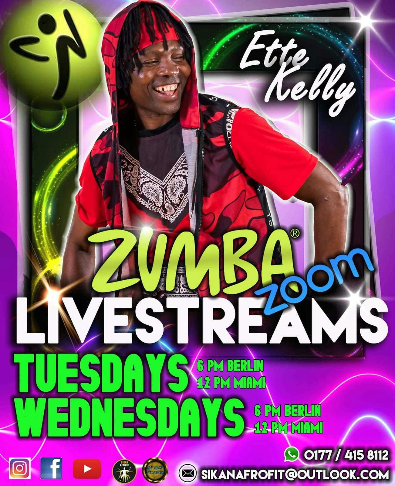 Zumba Class mit Ette Kelly Virtual Online Zumba® Classes