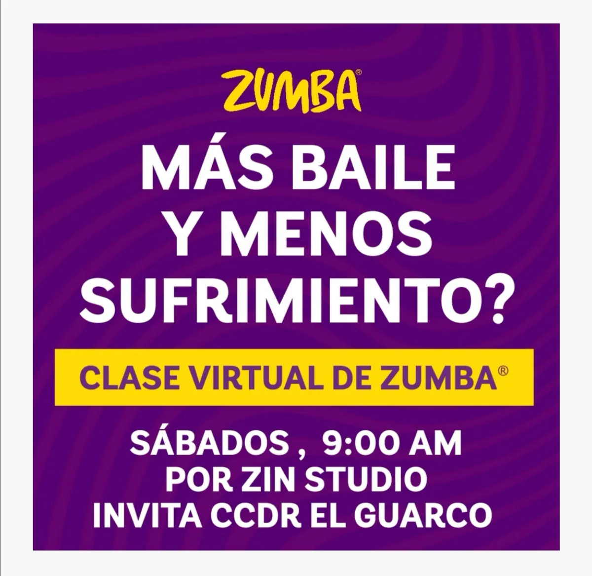 ZUMBA CCDR EL GUARCO Virtual Online Zumba Classes